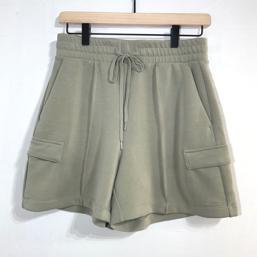 CALIA Sandwash Scuba High-Rise Cargo Shorts Ground Fennel Green Womens Small NEW